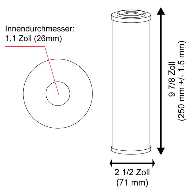 FCPS5-BL-AB Kombinierter Sediment-Aktivkohle-Blockfilter 2,5 x 10 Zoll