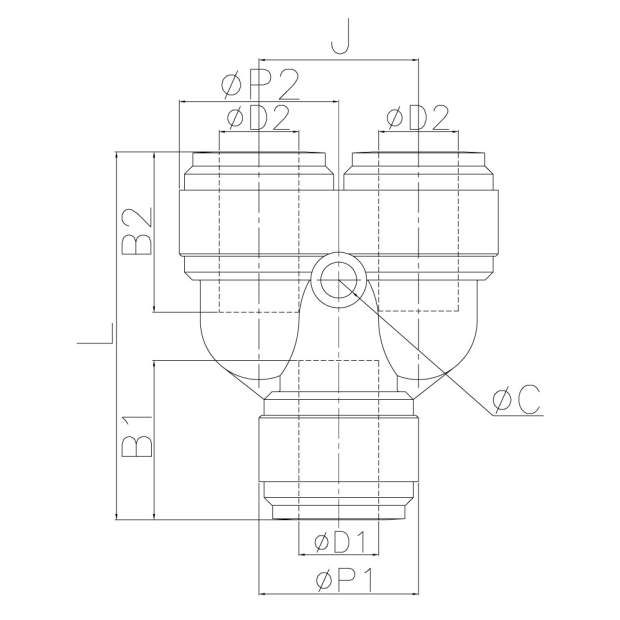 HUY Y-Steckverbinder metrische Steckverbindung 4 bis 12mm