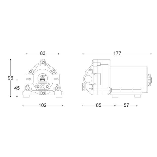 MP-804 Membranpumpe selbstansaugend bis 0,8 Liter/Minute (max. 75GPD)