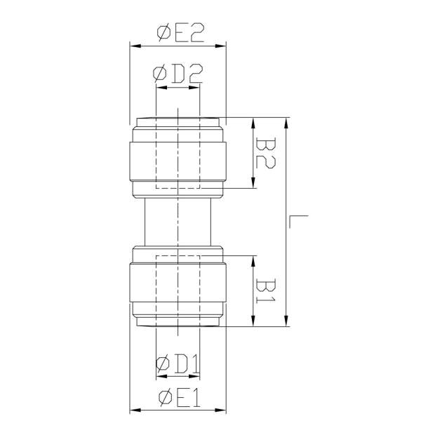 HUC Gerader Verbinder metrische Steckverbindung 4 bis 22mm (Reduzierung)