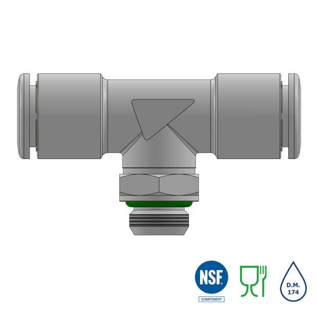 XVRT-G T-Einschraubverbinder Edelstahl AISI316L BSPP-Parallelgewinde Steckverbindung 4-12mm