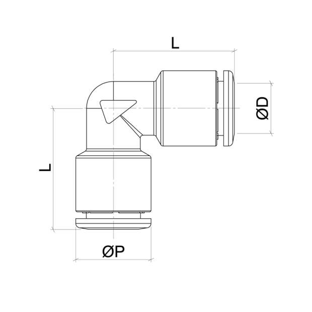 XVRUL Winkel-Verbinder Edelstahl AISI316L metrische Steckverbindung 4 bis 12mm