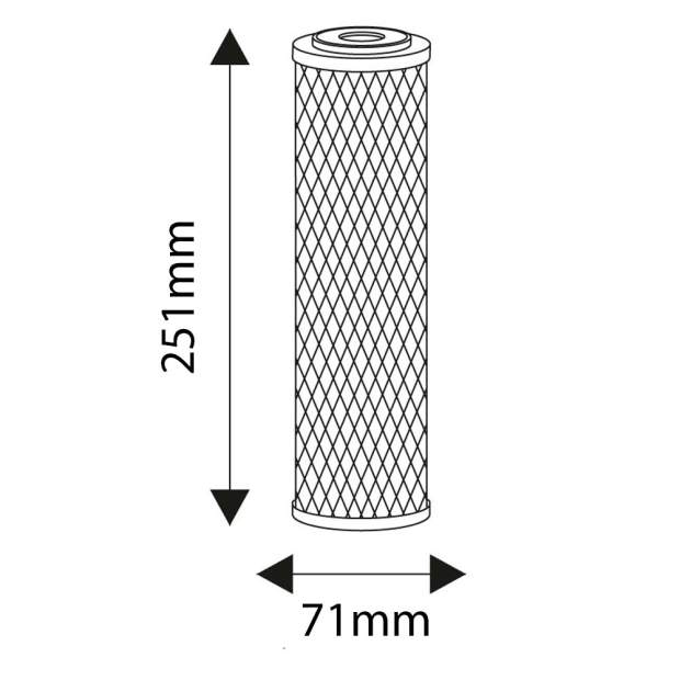 FKA-25 Kokosnuss-Aktivkohle-Blockfilter 2,5 x 10 Zoll mit NANOSILBER