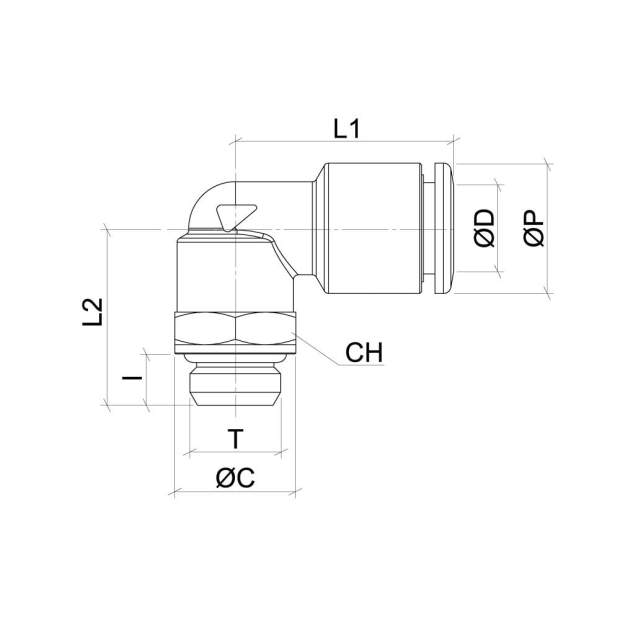 HFRL-G Messing-Winkel-Einschraubverbinder TEA-Beschichtung BSPP-Parallelgewinde