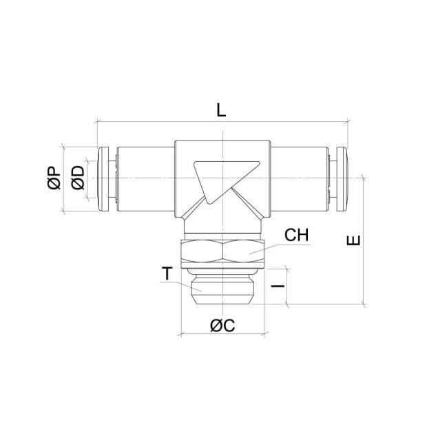 HFRT-G Messing-T-Einschraubverbinder TEA-Beschichtung BSPP-Parallelgewinde