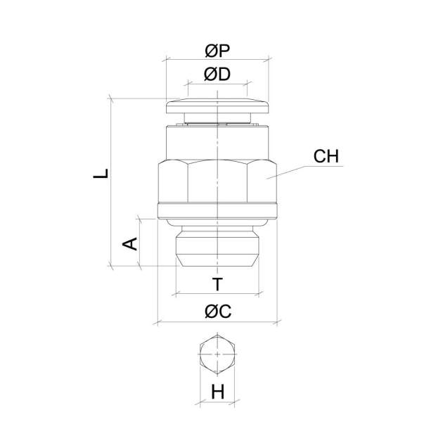 LFRPC-G Messing-Einschraubverbinder BSPP-Parallelgewinde metrische Steckverbindung