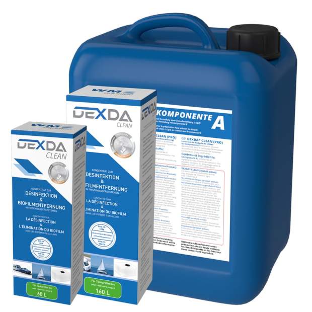 DEXDA® Clean zur Biofilmentfernung und Desinfektion von Tinkwassersystemen