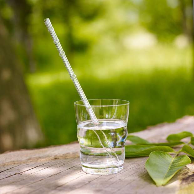 CALAMUS Trinkhalm 24cm aus Glas mit Sprialschliff zur Verwirbelung